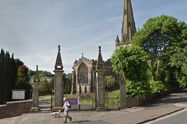The victim (not pictured) was walking near St Oswald's church in Ashbourne, Derbyshire
