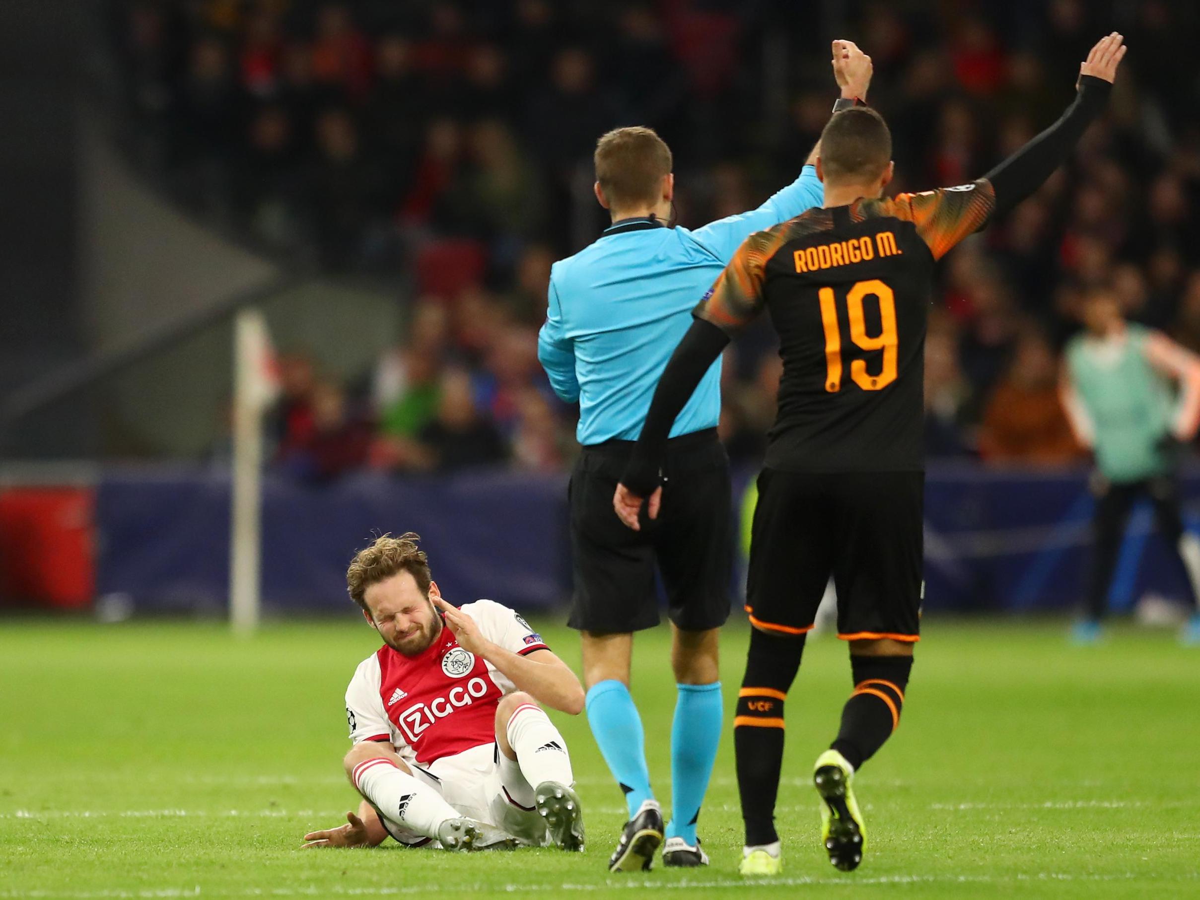 Daley Blind during the Champions League match between Ajax and Valencia