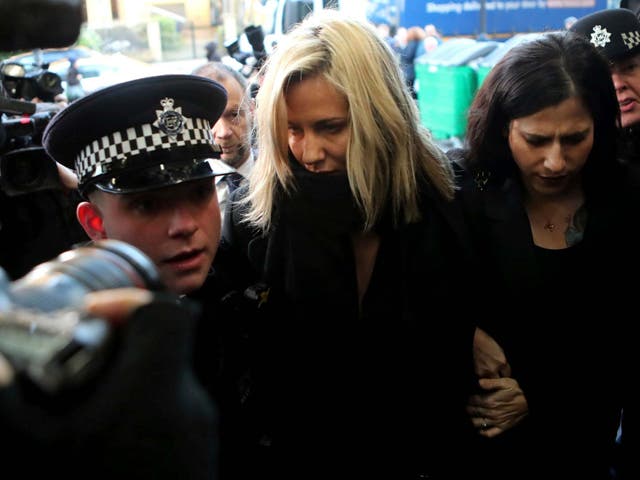 Caroline Flack arrives at Highbury Corner Magistrates’ Court on Monday