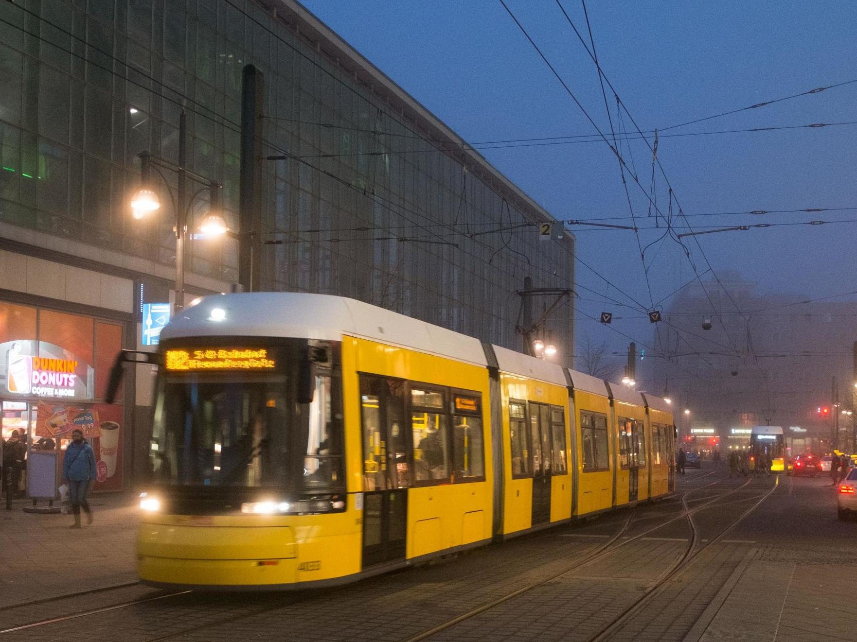 Police said they received calls from frightened passengers on a tram speeding towards the German city of Bonn on Sunday
