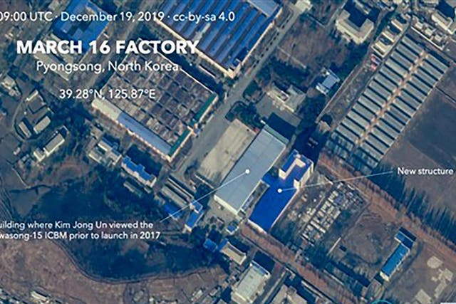 This 19 December 2019 satellite image from Planet Lab Inc shows the March 16 Factory near Pyongyang