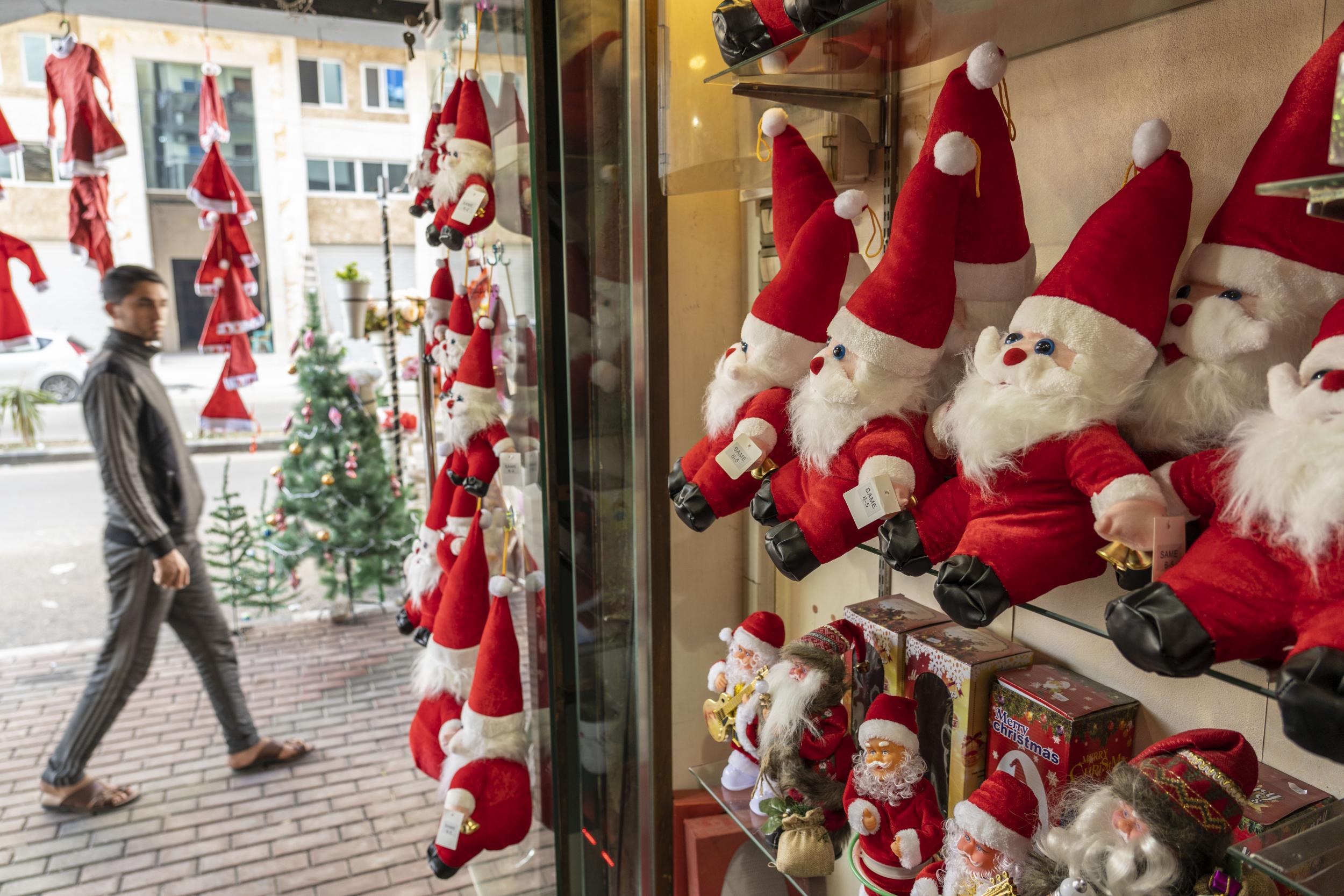 A Christmas store in Gaza city