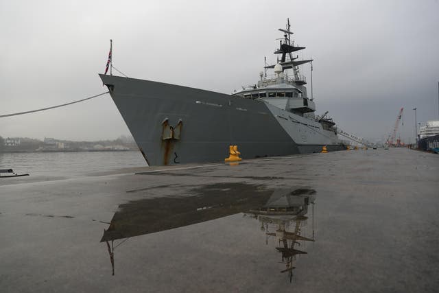HMS Tyne sailed out to shadow the Russian vessel on Christmas Eve