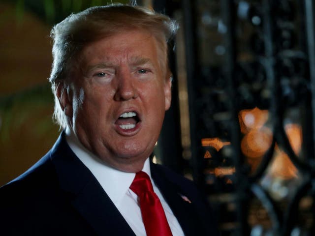 US president Donald Trump speaks to media after taking part in video conference with members of US military at his private Mar-a-Lago resort in Palm Beach, Florida, 24 December, 2019.