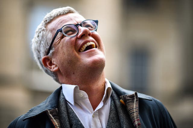 Jolyon Maugham QC, one of those behind the legal petition to gain a court order to make Boris Johnson seek a Brexit extension talks with media outside the Court of Session on October 8, 2019 in Edinburgh, Scotland