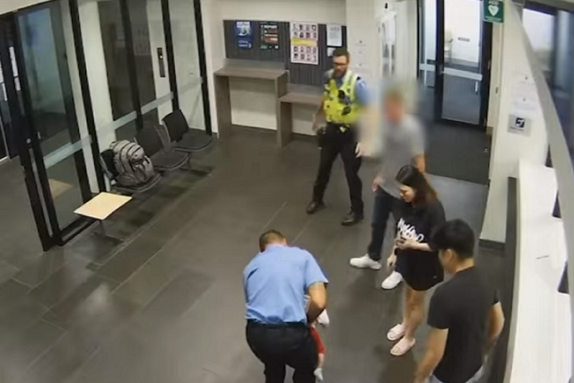 CCTV captured the moment a police officer saved a choking eight-month-old baby in Perth, Australia, on 24 December, 2019.