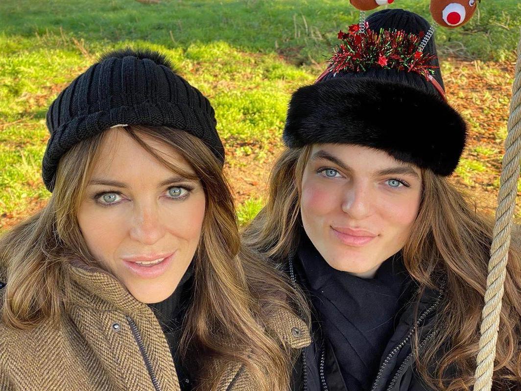 Elizabeth Hurley and son Damian look identical in Christmas selfie
