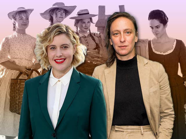 Writer-directors Greta Gerwig (left) and Céline Sciamma. Behind them (from left) are Florence Pugh, Saoirse Ronan and Eliza Scanlen in ‘Little Women’, and Noémie Merlant in ‘Portrait of a Lady on Fire’