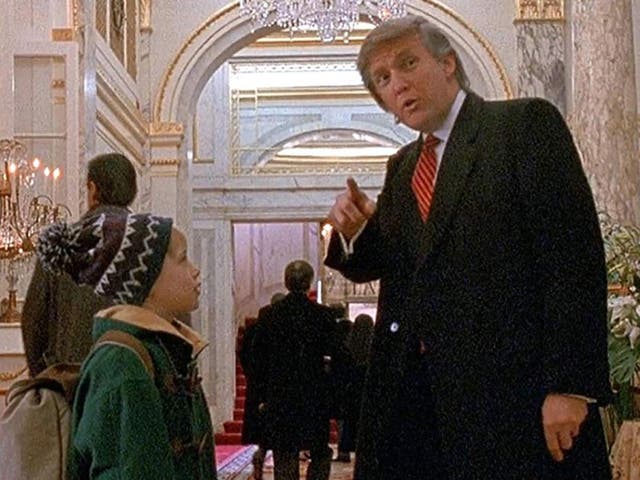 <p>The US president and Macaulay Culkin in the 1992 film</p>