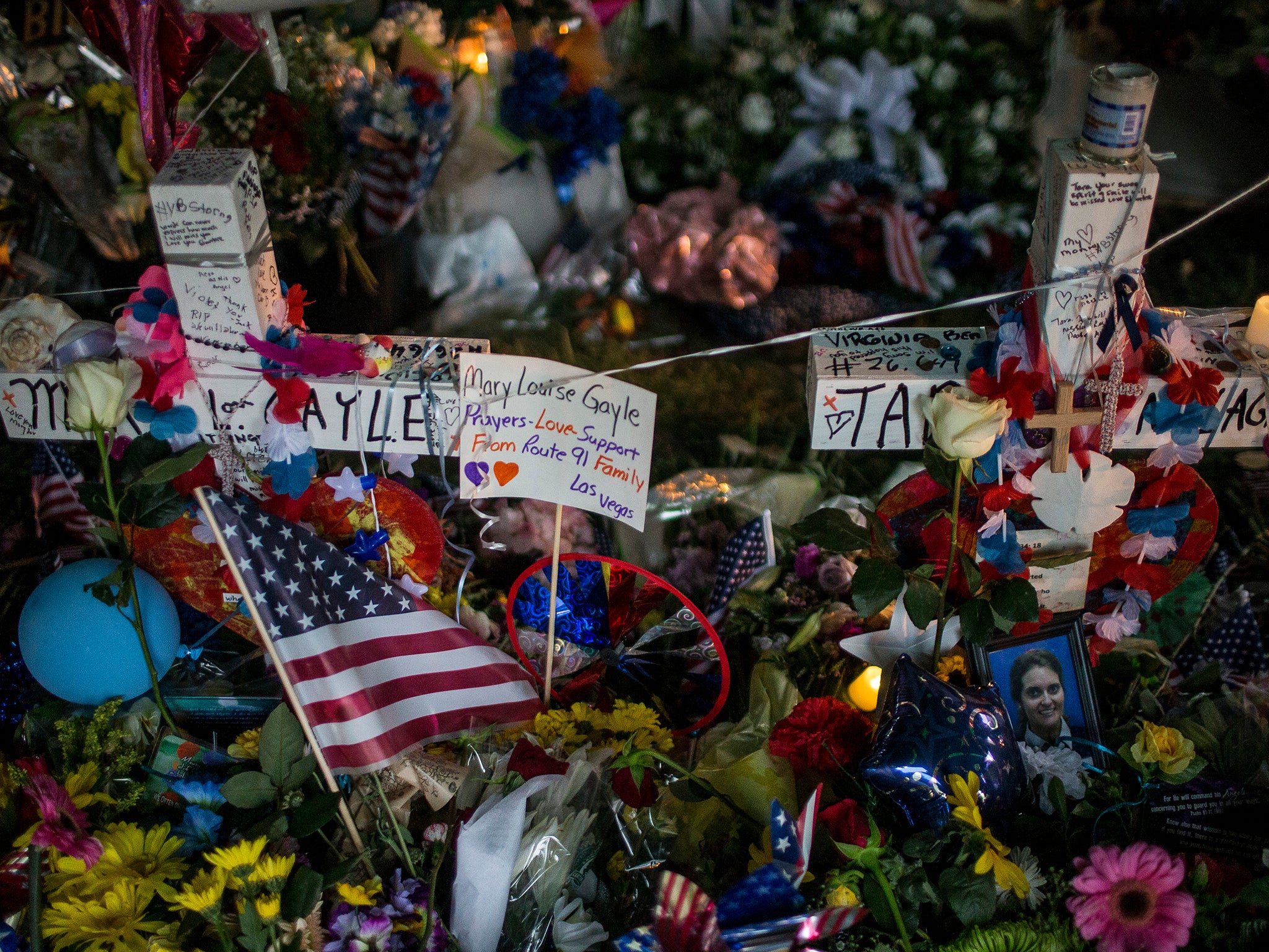 A memorial honouring the victims of the Virginia Beach shooting stands near the Virginia Beach Municipal Center