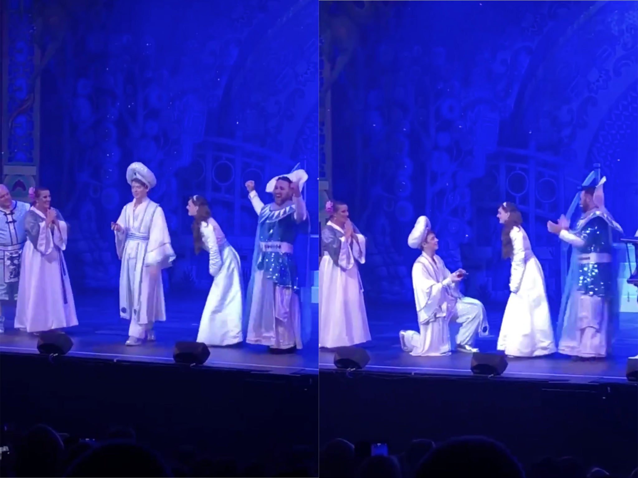 aladdin-proposes-to-jasmine-at-end-of-leicester-pantomime
