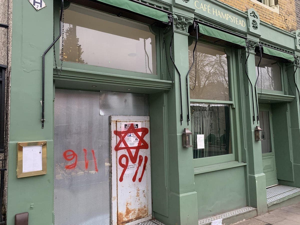 ‘Sickening’ antisemitic graffiti on synagogue and shops in London investigated by police