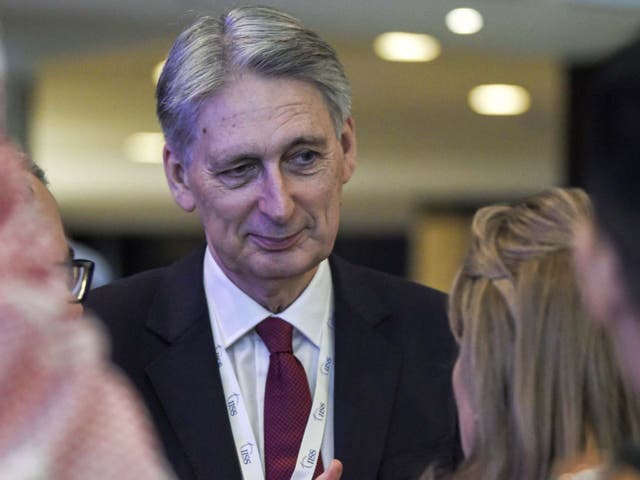 Philip Hammond, former British Conservative Party MP, attends the 15th Manama Dialogue, a regional security summit organized by the International Institute for Strategic Studies (IISS), in the Bahraini capital Manama on November 24, 2019.