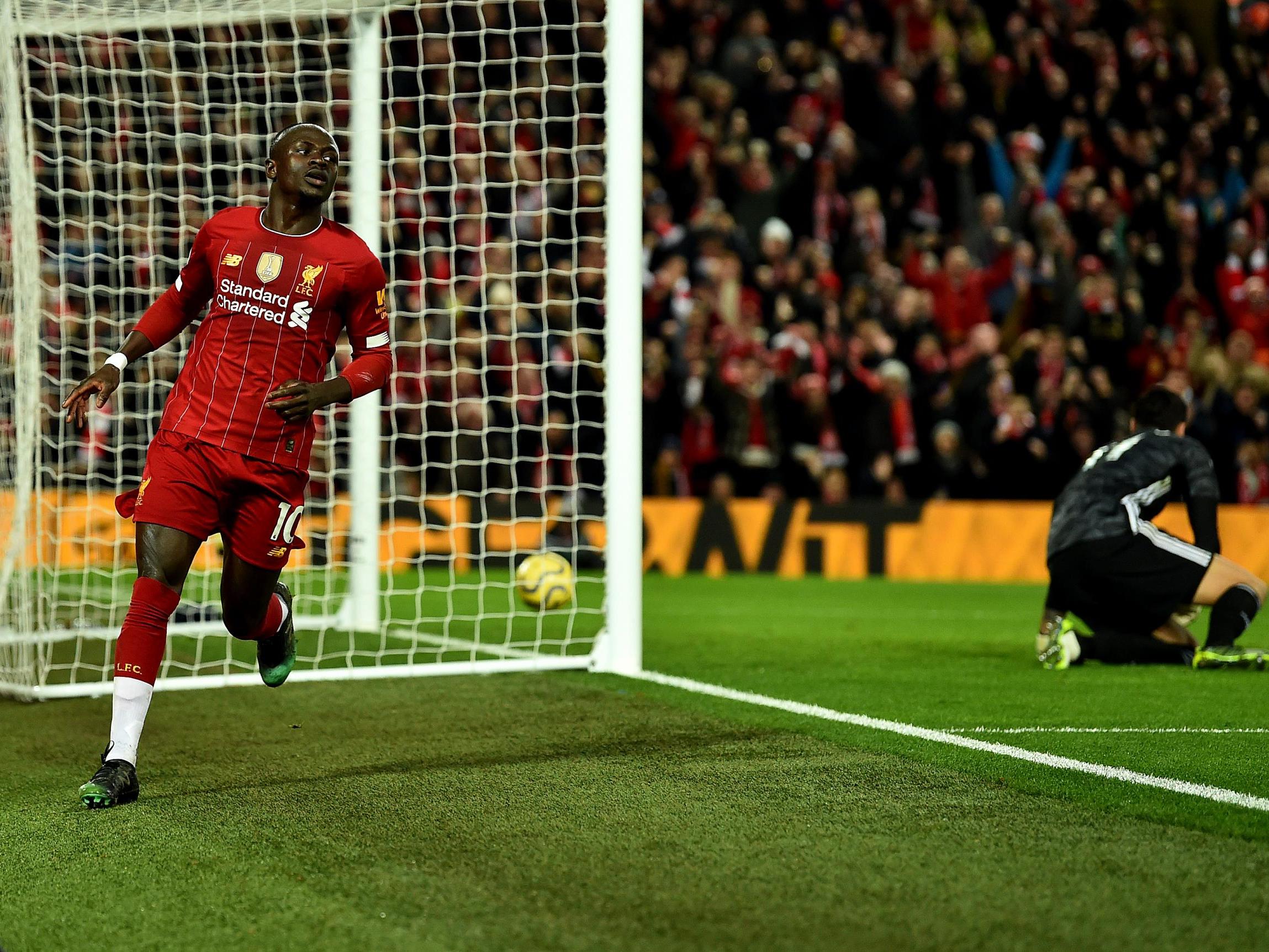 Sadio Mane scores Liverpool's winner against Wolves