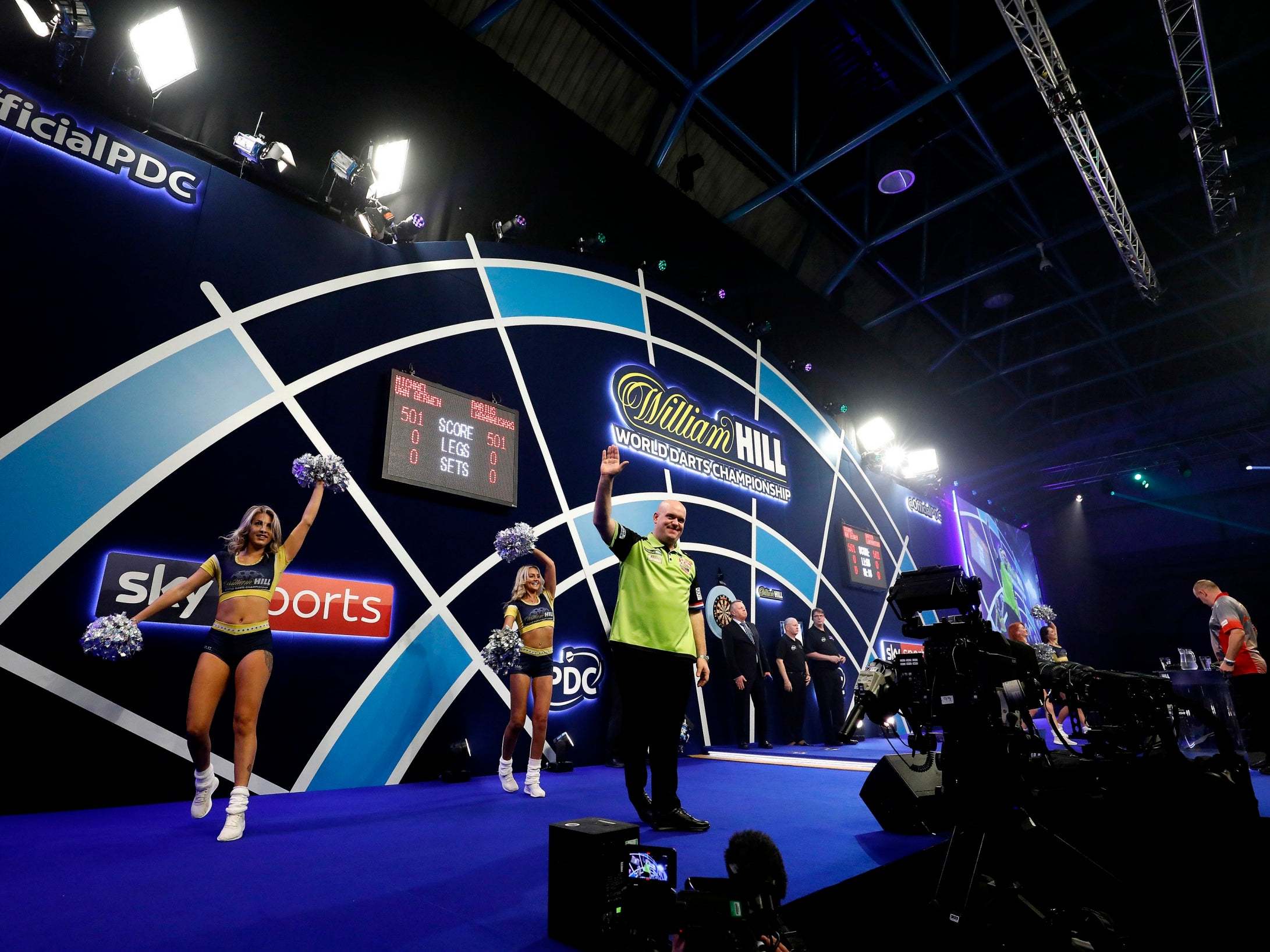 Michael van Gerwen during the walk-on at Alexandra Palace