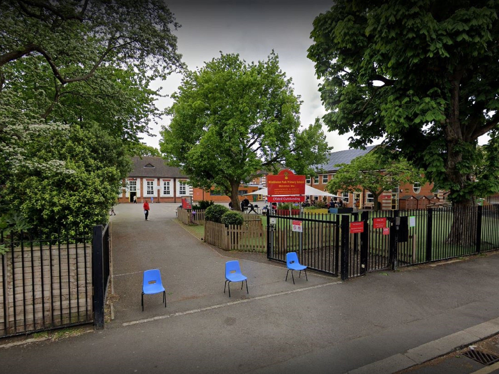General view of Wimbledon Park Primary School in southwest London.