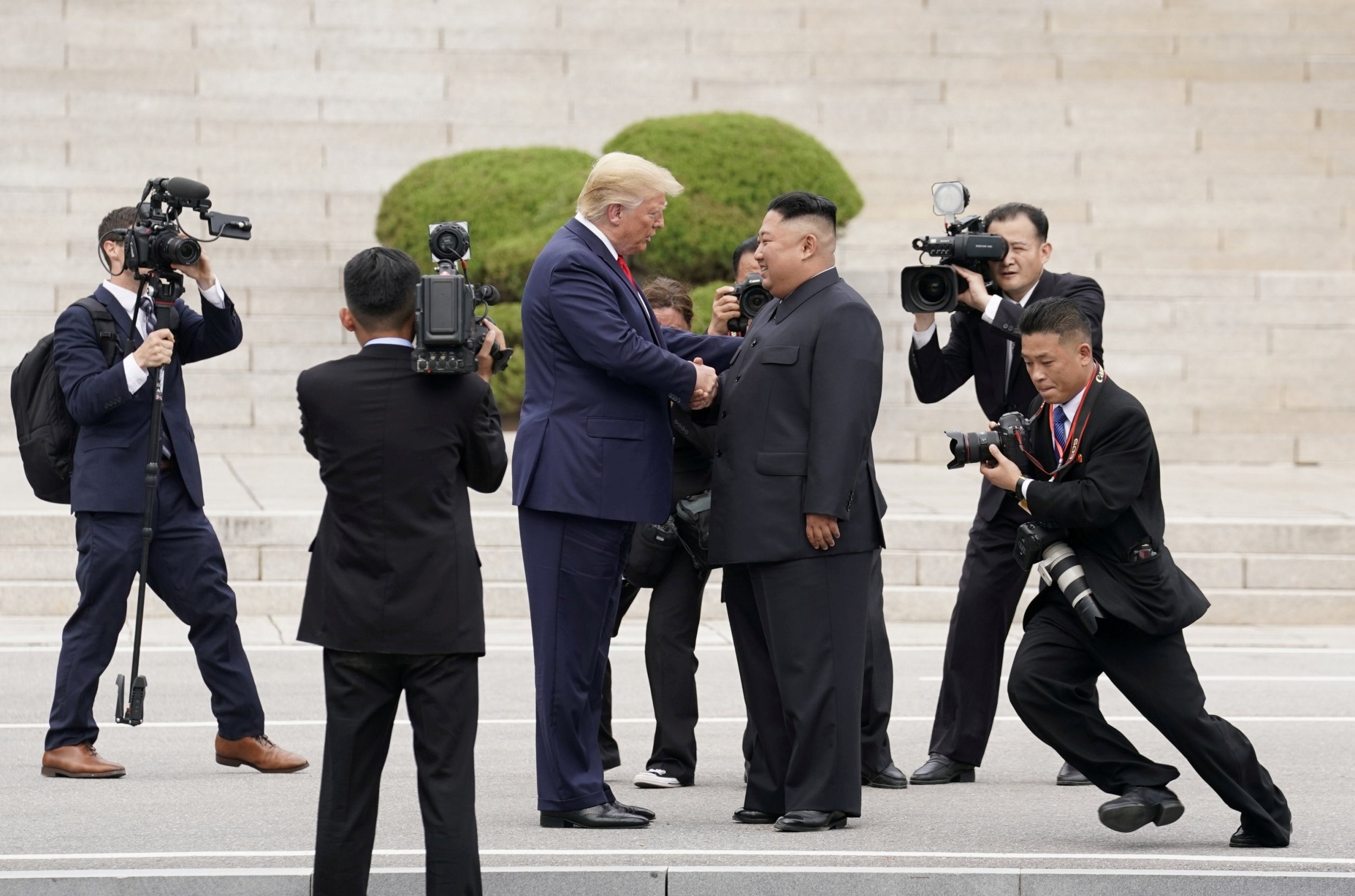 Trump and Kim at the DMZ last year