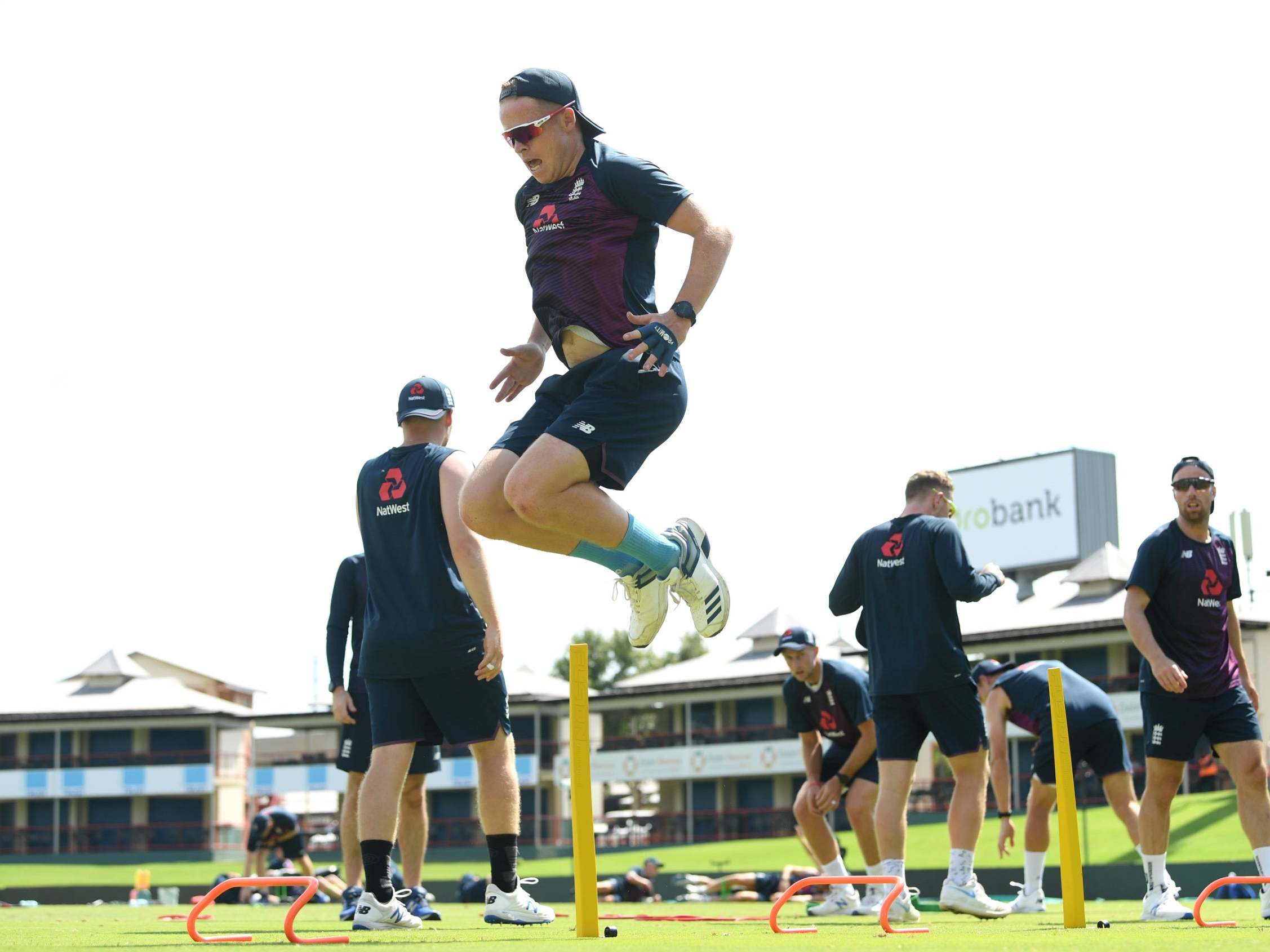 Ollie Pope in training during England's Test series against South Africa