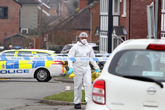 Police forensic officers in New Zealand Lane, Duffield