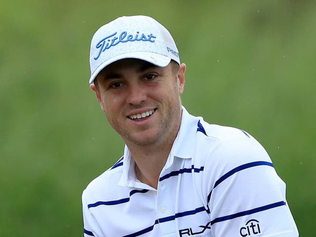 Justin Thomas smiles during a practice round prior to the Sentry Tournament Of Champions