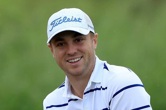 Justin Thomas smiles during a practice round prior to the Sentry Tournament Of Champions