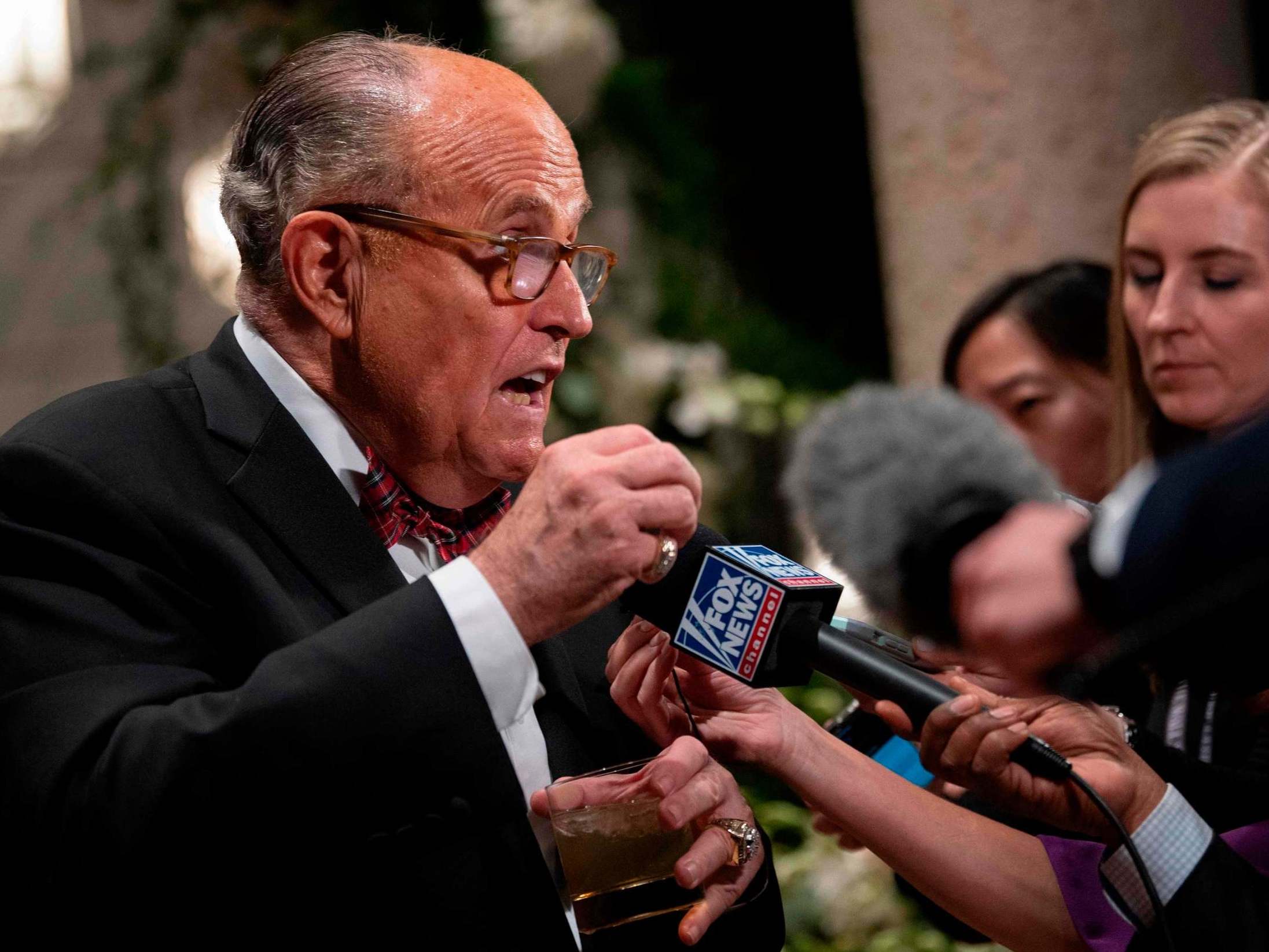 Donald Trump's personal lawyer Rudy Giuliani speaks at Mar-a-Lago