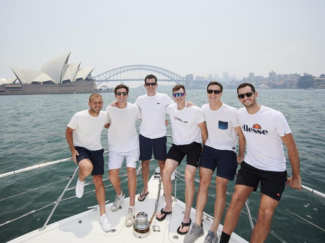 Great Britain in Syndey Harbour ahead of their opening match in the ATP Cup