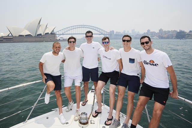 Great Britain in Syndey Harbour ahead of their opening match in the ATP Cup