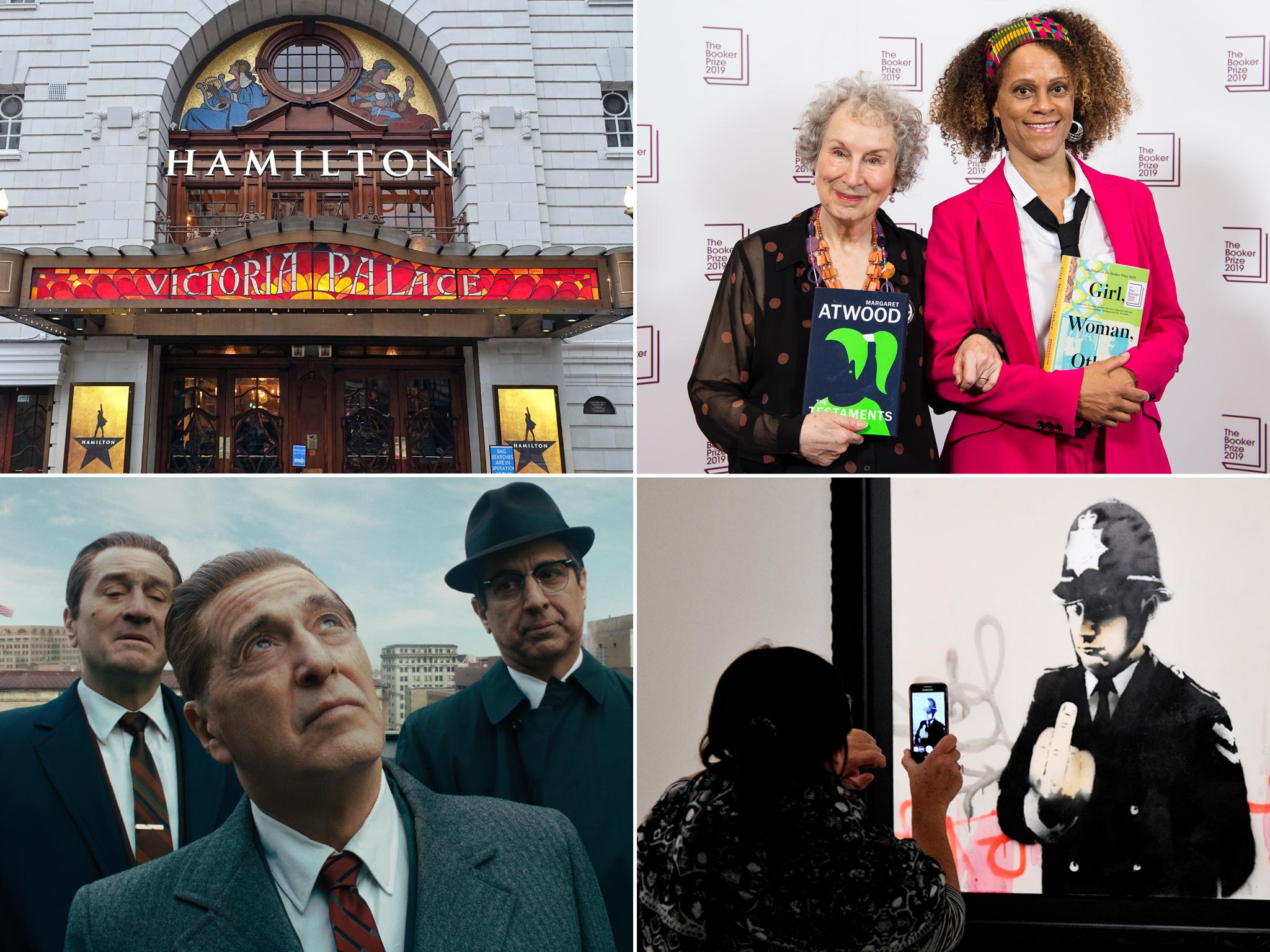 In the firing line are (clockwise, from top left) exorbitant theatre prices, dithering literary prize judges, overcrowded galleries and interminable movies