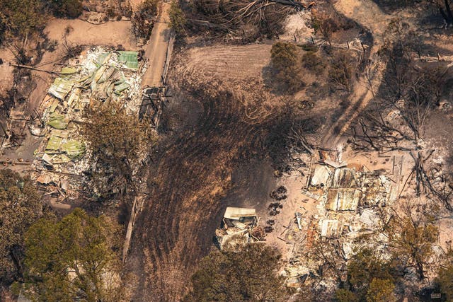 Aerial photographs reveal land and property wrecked by smoke and flames in East Gippsland, Victoria