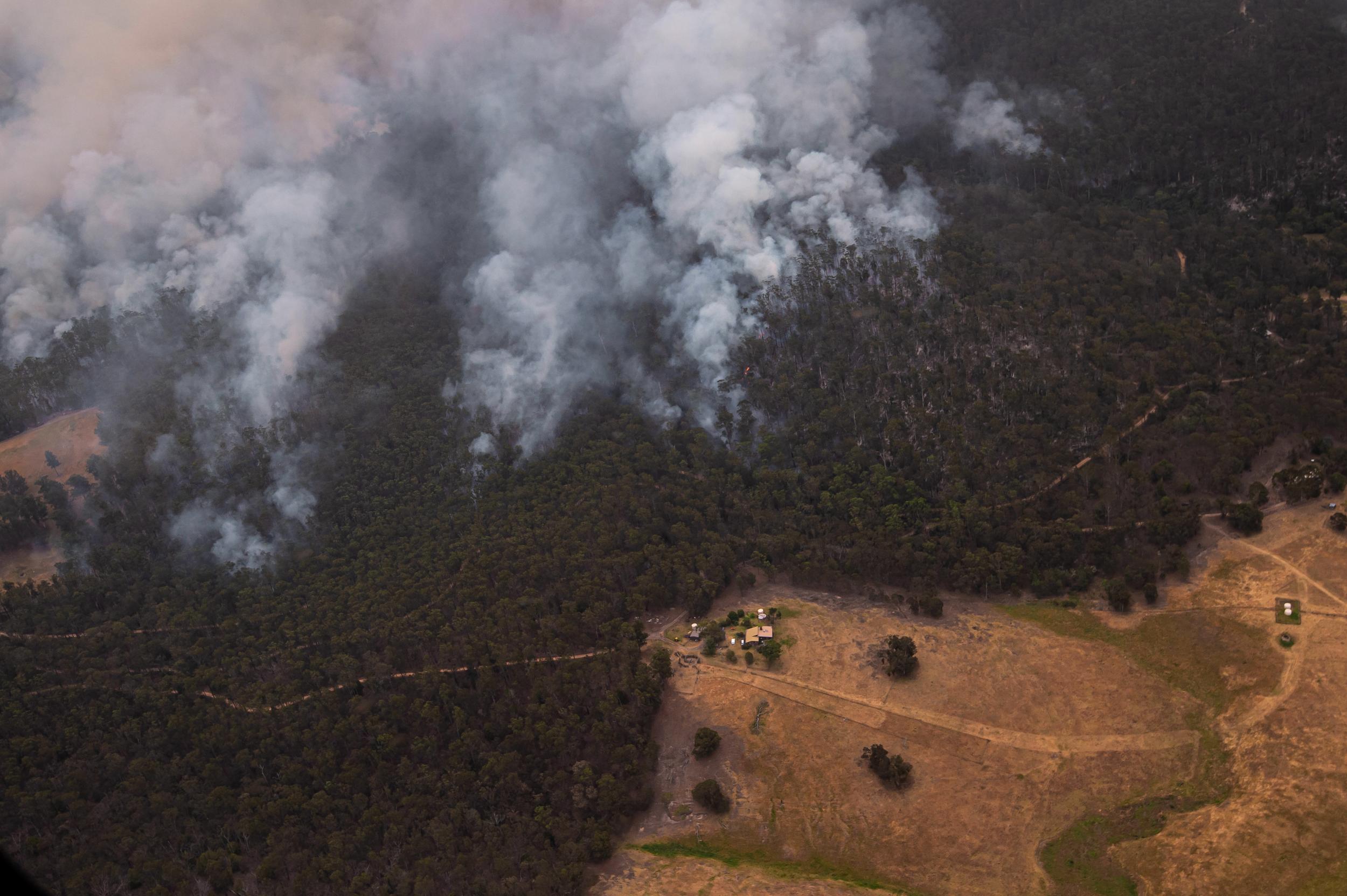 Property under threat from the East Gippsland fires in Victoria