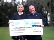 Lottery winner’s son declared cancer-free days after £2 million win