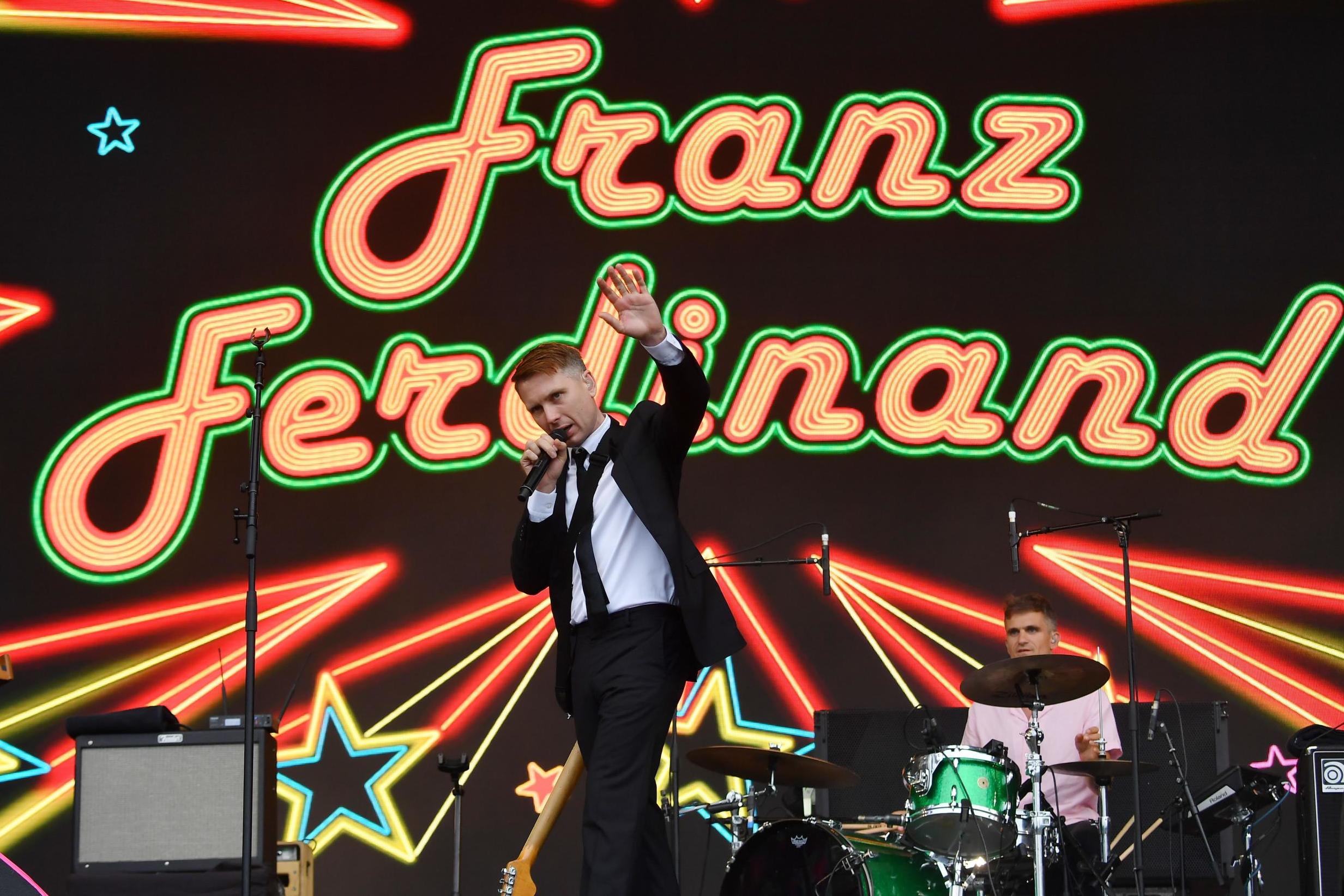Alex Kapranos of Franz Ferdinand performs with his bandmates in Budapest on 8 August, 2019.