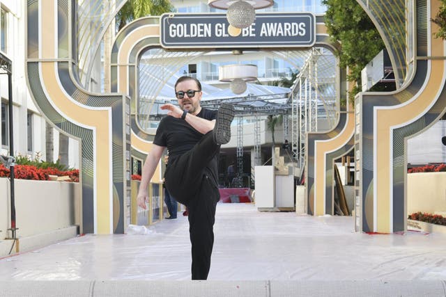 Ricky Gervais at the 77th Annual Golden Globe Awards Preview Day at the Beverly Hilton Hotel on 3 January, 2020 in Beverly Hills, California.