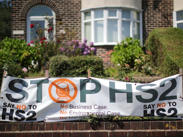 Stop HS2 banner outside a house