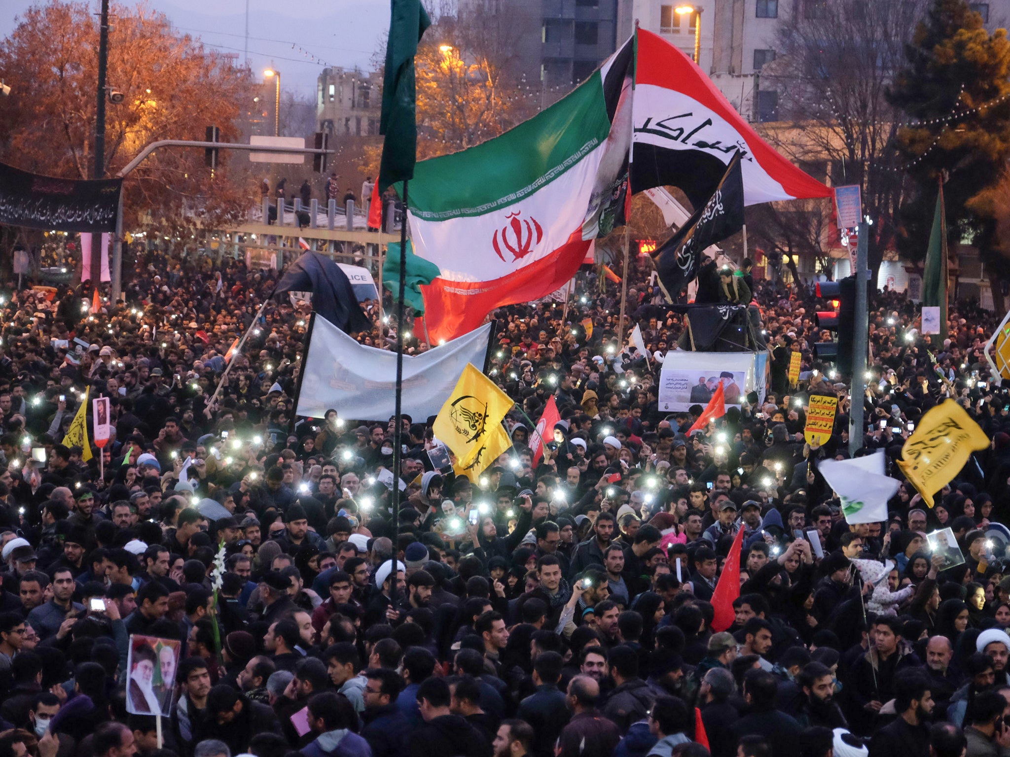 Iranians gather in the northeastern city of Mashhad