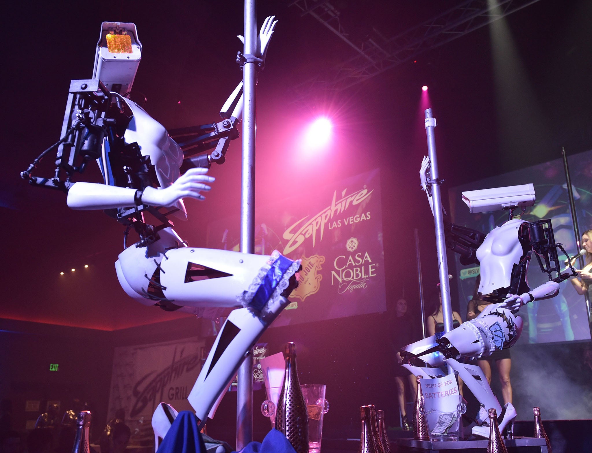 One of the shows more shocking presentations - stripper robots performed at the Sapphire Gentleman's Club on the sidelines of CES 2018