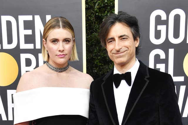 Women filmmakers, including Greta Gerwig (pictured with her partner Noah Baumbach), are regarded by awards groups as on the fringe
