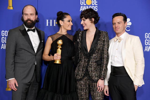 Brett Gelman, Sian Clifford, Phoebe Waller-Bridge and Andrew Scott pose in the press room during the 77th Annual Golden Globe Awards at The Beverly Hilton Hotel on 5 January 2020 in Beverly Hills, California.