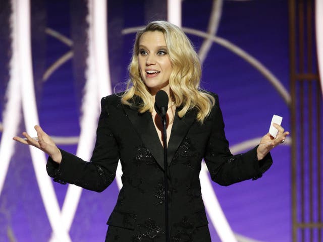 Kate McKinnon onstage at the 2020 Golden Globes 