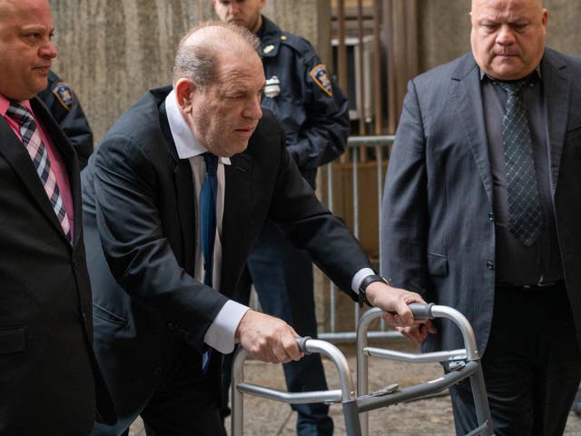 Harvey Weinstein arrives at criminal court in New York last month