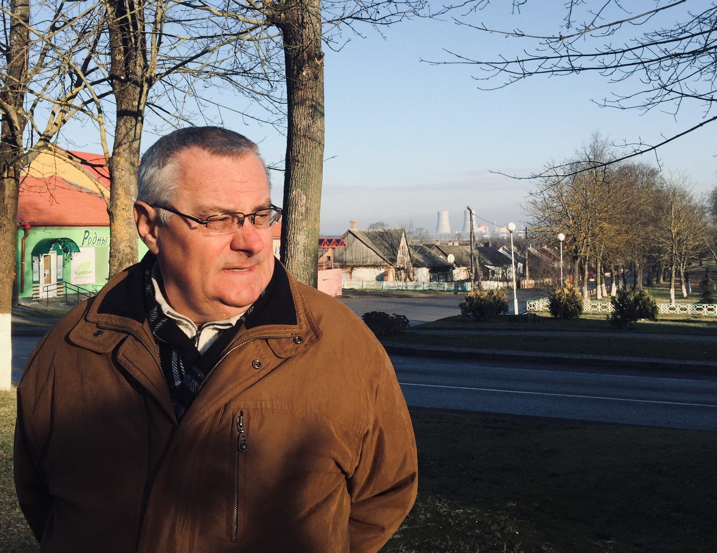 Anti-nuclear activist Nikolai Ulasevich at his home in Vornyany, three miles away from the new nuclear plant
