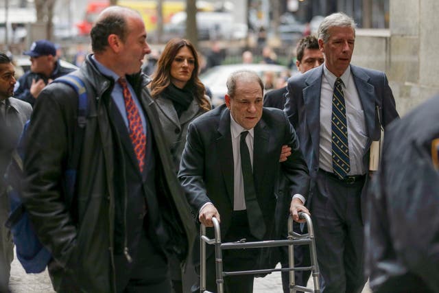 Harvey Weinstein arrives at court in New York for the first day of his trial on sexual assault offences