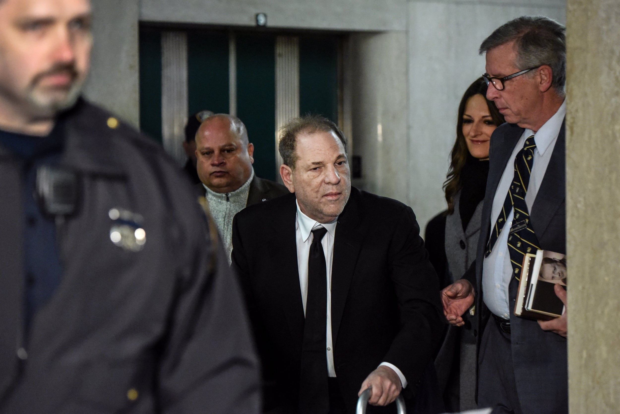 Weinstein arrives at New York Criminal Court for the first day of his trial on sexual assault charges (Getty)