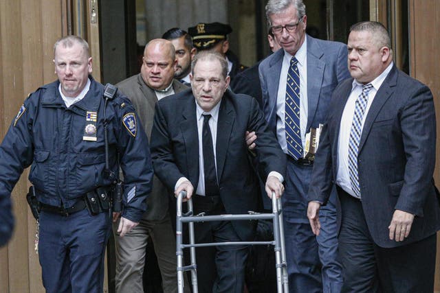 Harvey Weinstein leaves court on 6 January 2020 in New York City.