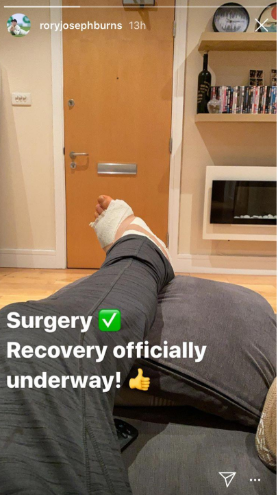 Rory Burns confirmed his surgery was a success
