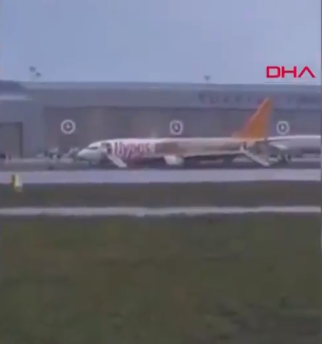A Pegasus flight skidded off the runway in Istanbul, which has shut the airport