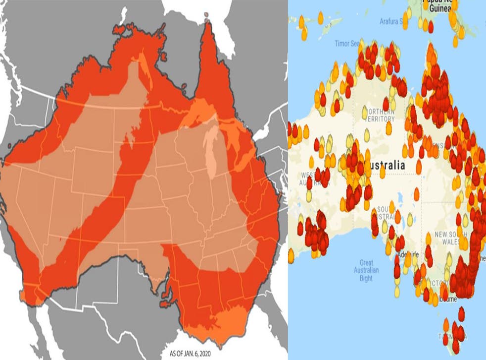 Australia Wildfires Some Of The Maps Showing The Extent Of The Fires Are Totally Fake Indy100 Indy100 Australia Wildfires Some Of The Maps Showing The Extent Of The Fires Are Totally Fake Indy100 Indy100