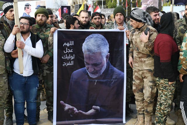 Strikes came as thousands in Iran mourned death of Qasem Soleimani