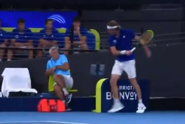 Stefanos Tsitsipas lost his cool during his ATP Cup match against Nick Kyrgios
